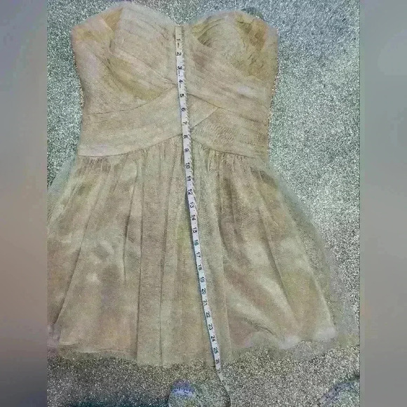 LAURA PETITES CHAMPAGNE GLITTER MININ DRESS SIZE 10 - Picture 6 of 9